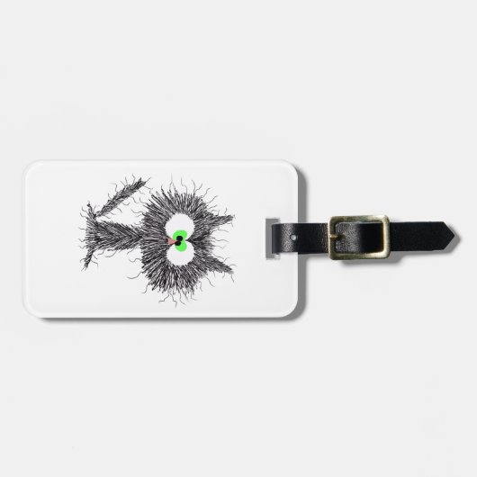 Verward kattenwit bagagelabel (Voorkant horizontaal)