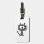 Verward kattenwit bagagelabel (Voorkant verticaal)