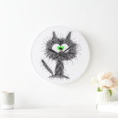 Verward kattenwit grote klok (Huis)