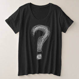 Verward Krabbel Vraagteken Chaos Overdenken Grote Maat T-shirt