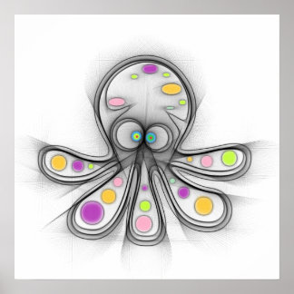 Verward poster van schattige octopus