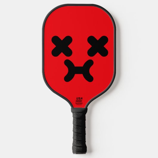 Verward Pruilgezicht Rood Pickleball Paddle (Voorkant)