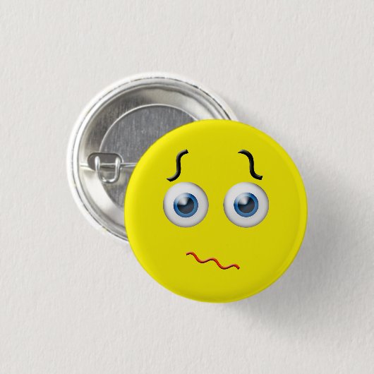 Verward puzzled Emoji Ronde Button 3,2 Cm (Voorkant /achterkant)