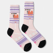 Verward & Roze - Naam Nummer Hart Sokken (Rechts)
