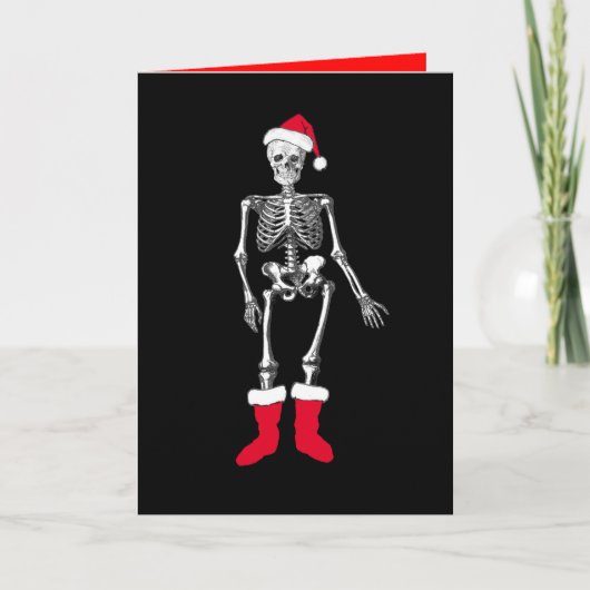 Verward Skelet Feestdagen Kaart (Voorkant)