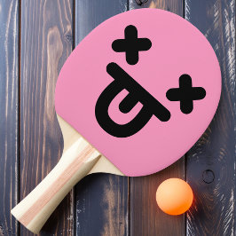 Verward Tong Uit Gezicht Licht Roze Ping Pong Padd Tafeltennisbatje
