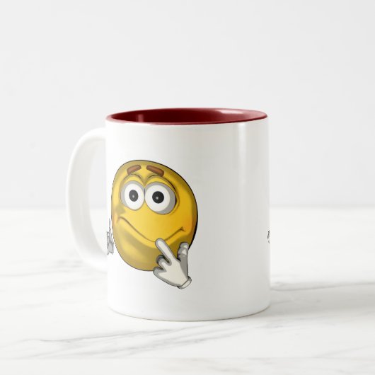 Verward - toon tweekleurige koffiemok (Voorkant links)