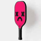 Verward Verdrietig Gezicht Roze Pickleball Paddle (Links)