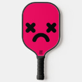 Verward Verdrietig Gezicht Roze Pickleball Paddle (Achterkant)