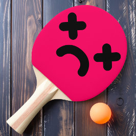 Verward Verdrietig Gezicht Roze Tafeltennisbatje