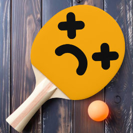 Verward Verdrietig Oranje Gezicht Tafeltennisbatje