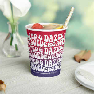Verward Verliefd Retro 4 juli Verloving Feestje Papieren Bekers