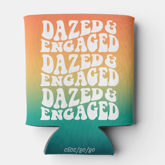 Verward Verliefd Retro Bruiloft Feest Blikjeskoeler (Achterkant)