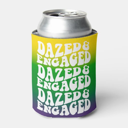 Verward Verliefd Retro Mardi Gras Bruidsmeisjesfee Blikjeskoeler (Blikje Voorkant)