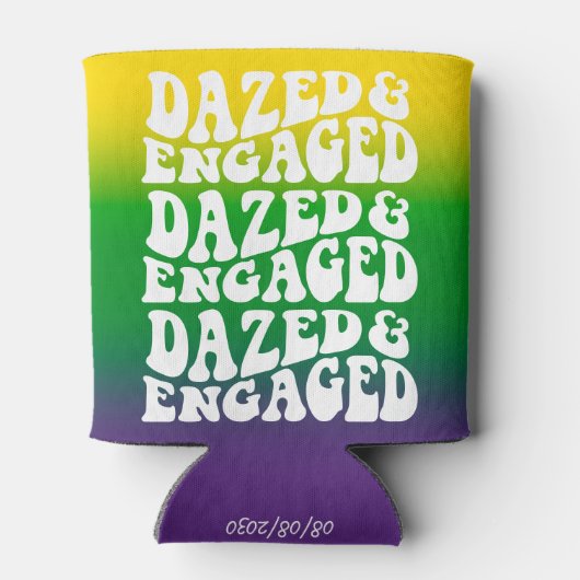 Verward Verliefd Retro Mardi Gras Bruidsmeisjesfee Blikjeskoeler (Achterkant)