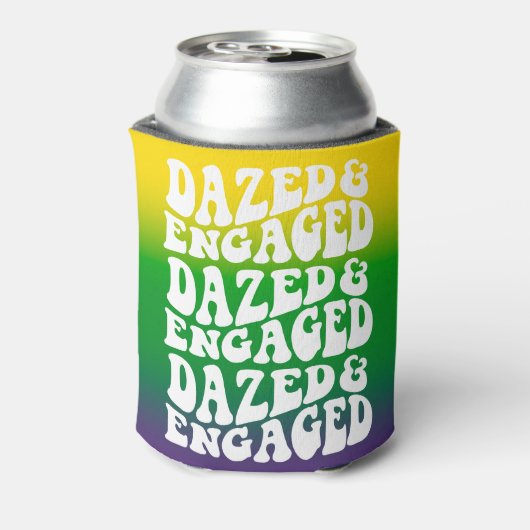 Verward Verliefd Retro Mardi Gras Bruidsmeisjesfee Blikjeskoeler (Blikje Achterkant)