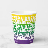 Verward Verliefd Retro Mardi Gras Verloving Feestj Papieren Bekers (Links)