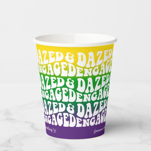 Verward Verliefd Retro Mardi Gras Verloving Feestj Papieren Bekers (Links)
