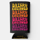 Verward Verliefd Retro Regenboog Typografie Aangep Seltzer Blikjeskoeler (Achterkant)