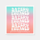 Verward Verliefd Retro Roze Aqua  Servet (Voorkant)