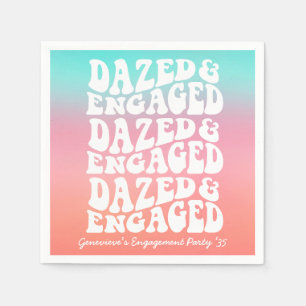 Verward Verliefd Retro Roze Aqua  Servet