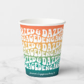Verward Verliefd Retro Verlovingsfeestje Papieren Bekers (Achterkant)