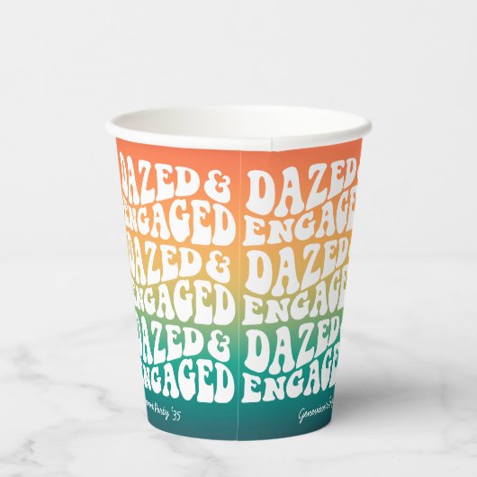 Verward Verliefd Retro Verlovingsfeestje Papieren Bekers (Rechts)