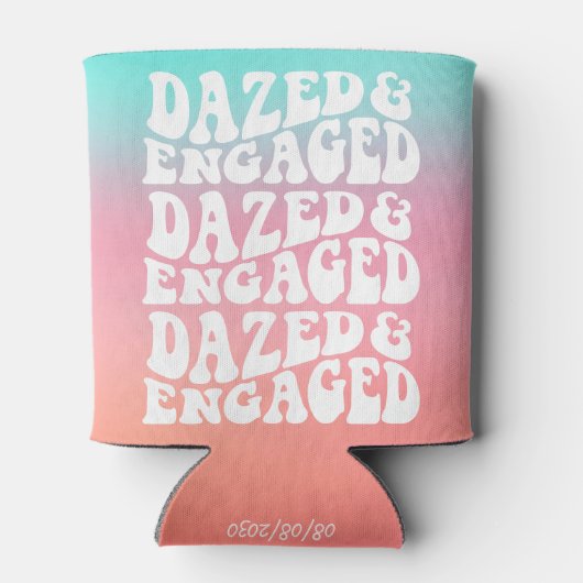 Verward Verliefd Roze Aqua Bruidsmeisjesfeest Blikjeskoeler (Achterkant)