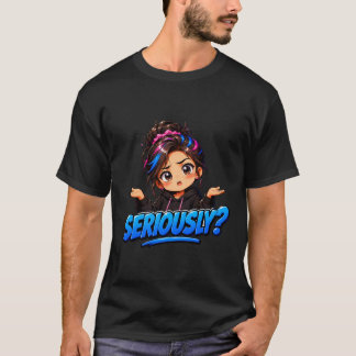 Verwarde Anime Chibi Meisje "MEEN JE DAT NU?" Met  T-shirt
