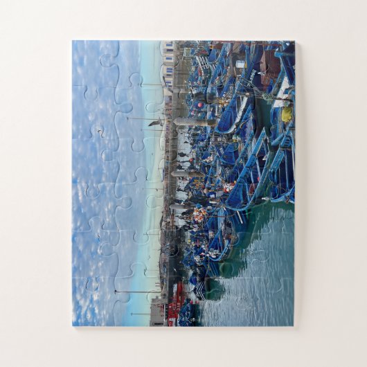 Verwarde Blauwe Dromen – Vissersboten van Essaouir Legpuzzel (Verticaal)