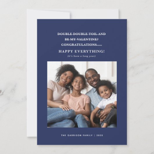 Verwarde Coronavirus Vakantie Groeten Blauw Aankondiging (Voorkant)