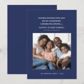 Verwarde Coronavirus Vakantie Groeten Blauw Aankondiging (Voorkant / Achterkant)