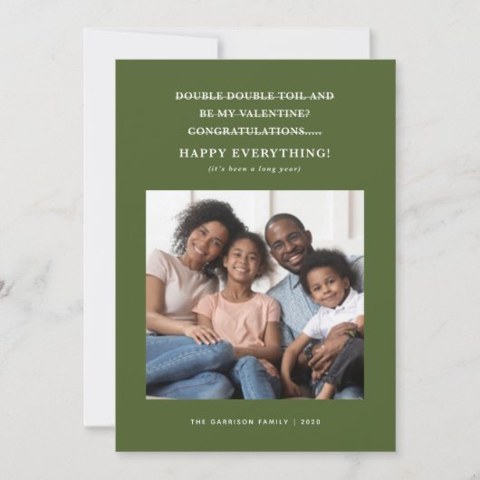 Verwarde Coronavirus Vakantie Groeten Groen Aankondiging (Voorkant)