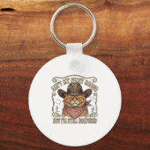 Verwarde Cowboy Kat Rodeo Sleutelhanger (Voorkant)