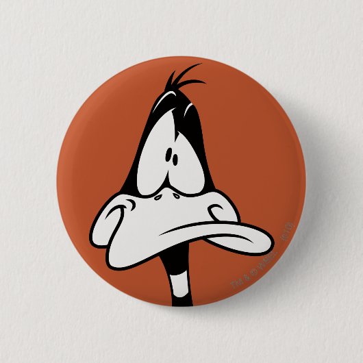 Verwarde DAFFY DUCK™ Gezicht Ronde Button 5,7 Cm (Voorkant)