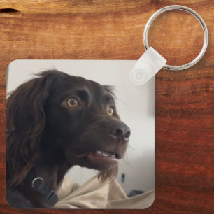 Verwarde Dog Meme Dubbelzijdige Sleutelhanger