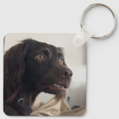 Verwarde Dog Meme Dubbelzijdige Sleutelhanger (Achterkant)