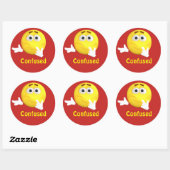 Verwarde Emoji Emoticon Cartoon Gezicht Ronde Sticker (Vel)