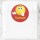 Verwarde Emoji Emoticon Cartoon Gezicht Ronde Sticker (Tas)