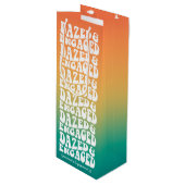 Verwarde en Verloste Retro Tekst Wijn Cadeautas (Voorkant Gekanteld)