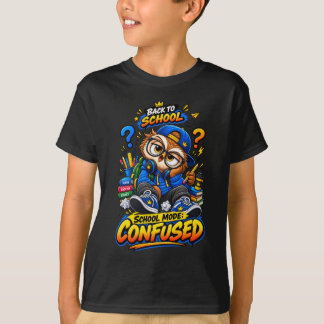 Verwarde Funny School Mode Terug Naar School Uil T T-shirt