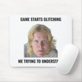 Verwarde Gamer Glitch Meme Muismat (Met muis)