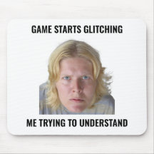 Verwarde Gamer Glitch Meme Muismat