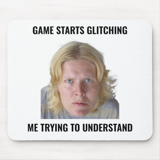 Verwarde Gamer Glitch Meme Muismat (Voorkant)