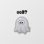 Verwarde geest zegt: "Oob?" Grappige Halloween Car Raamsticker (Vel)
