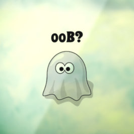 Verwarde geest zegt: "Oob?" Grappige Halloween Car Raamsticker