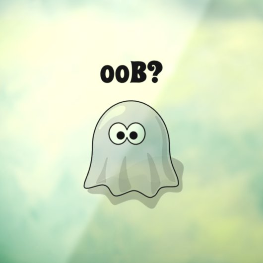 Verwarde geest zegt: "Oob?" Grappige Halloween Car Raamsticker (Vel 3)
