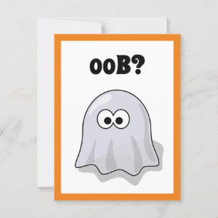 Verwarde Geest Zegt "Oob?" Grappige Halloween Cart Briefkaart