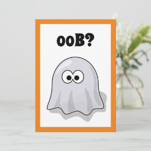 Verwarde Geest Zegt "Oob?" Grappige Halloween Cart Kaart