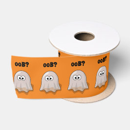 Verwarde Geest Zegt "Oob?" Grappige Halloween Cart Satijnen Lint